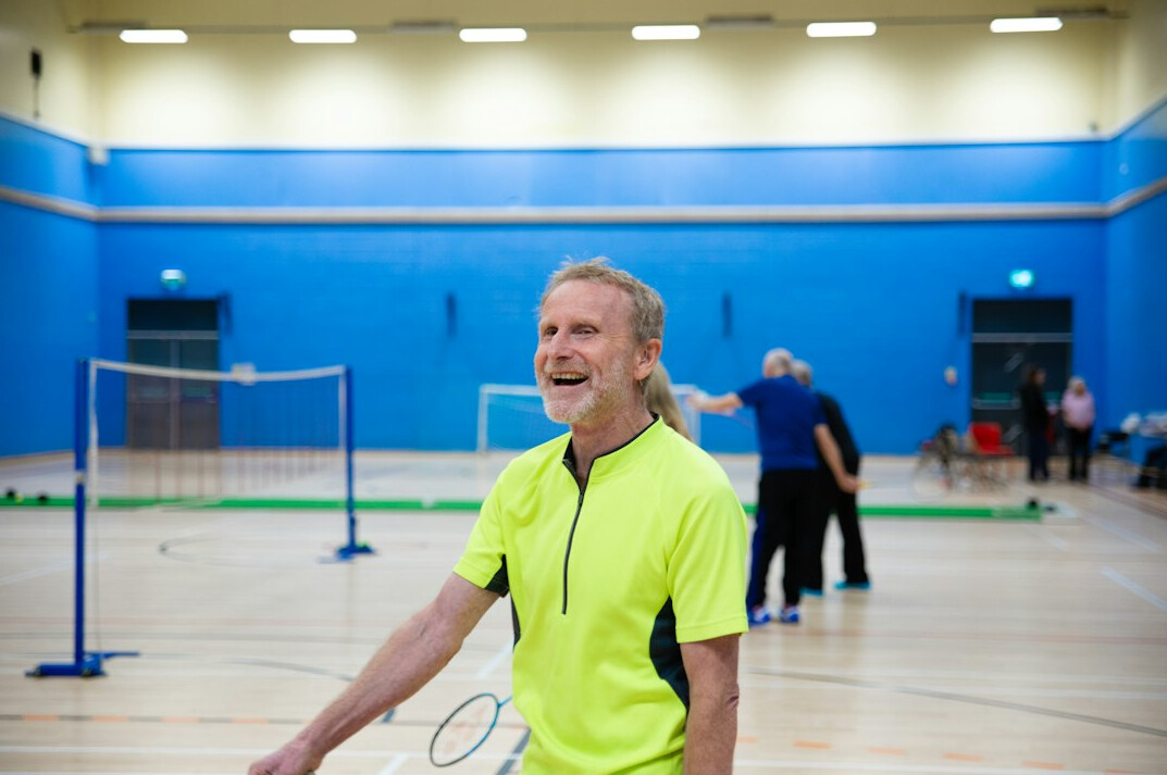 senior people smiling in community club
