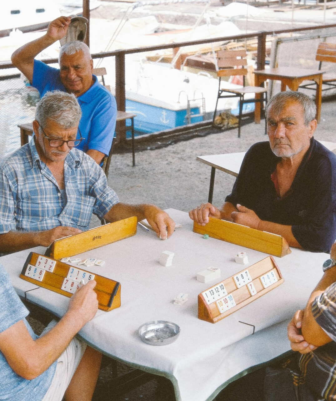 seniors playing board games