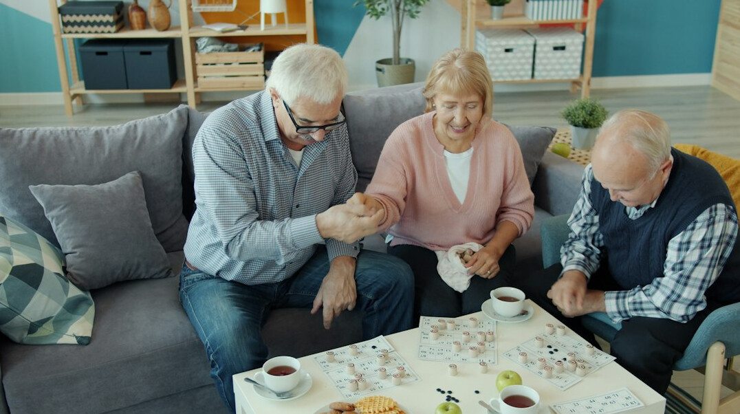 seniors enjoying tea together